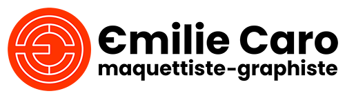 Logotype de l'entreprise individuelle d’Émilie Caro, maquettiste-graphiste en autoentreprise.