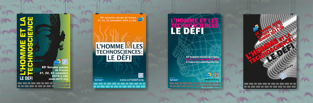 Autres versions de l’affiche «L’homme et les technosciences» proposées au client.