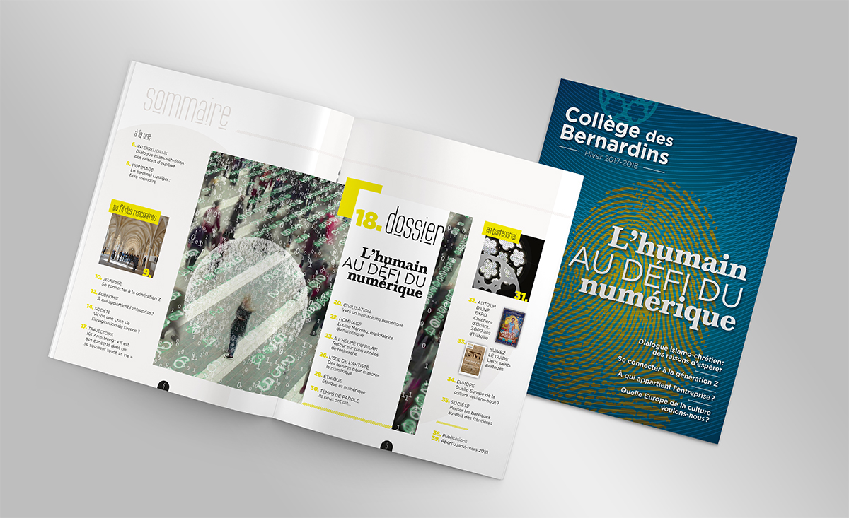 College-des-Bernardins_revue-couv-double-page Double-page et une de couverture de la revue du Collège des Bernardins, parution hiver 2017-2018.